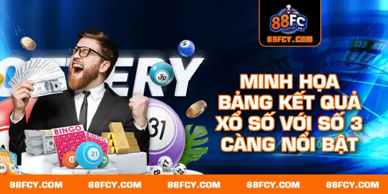 Minh họa bảng kết quả xổ số với soi 3 càng chuẩn nổi bật